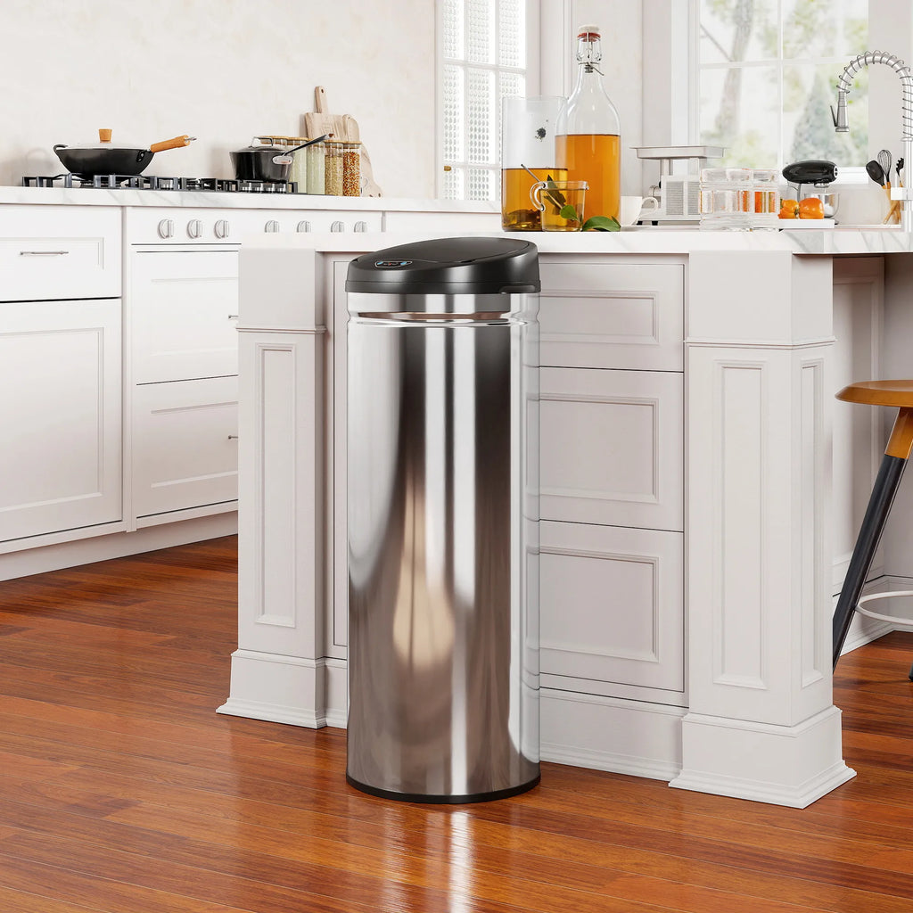 Sensorinė šiukšliadėžė 50 L, automatinė, nerūdijančio plieno, sidabrinė