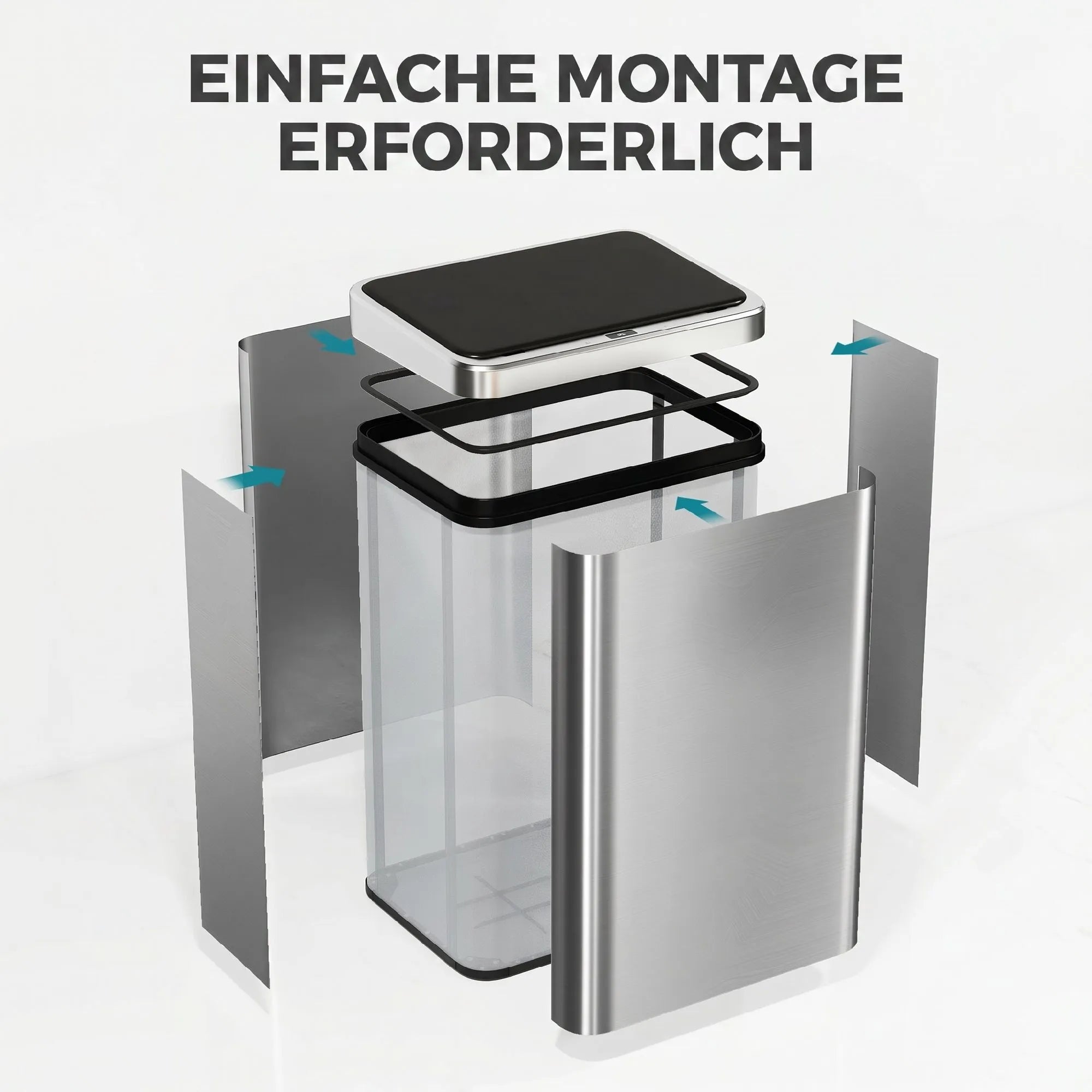 Sensorinė šiukšliadėžė automatinė, 40L, sidabrinė