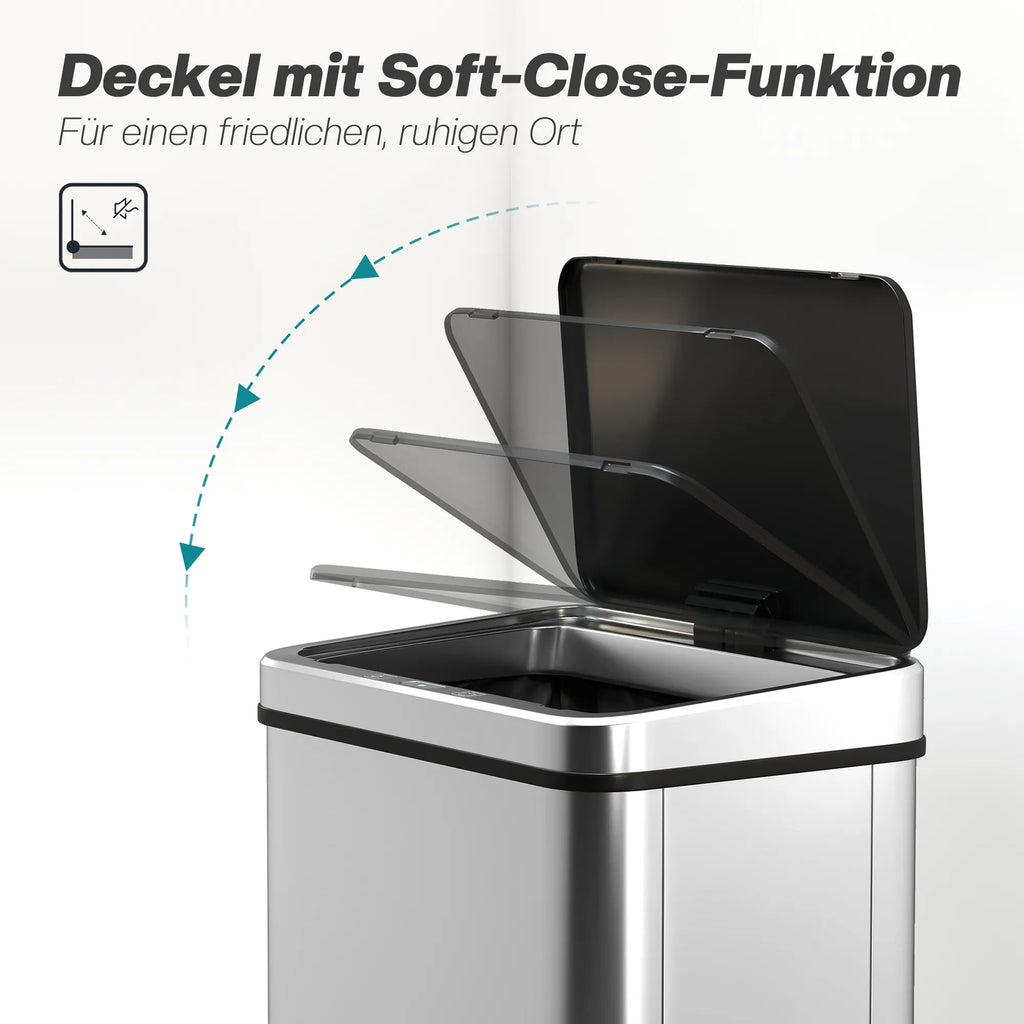 Sensorinė šiukšliadėžė automatinė, 40L, sidabrinė