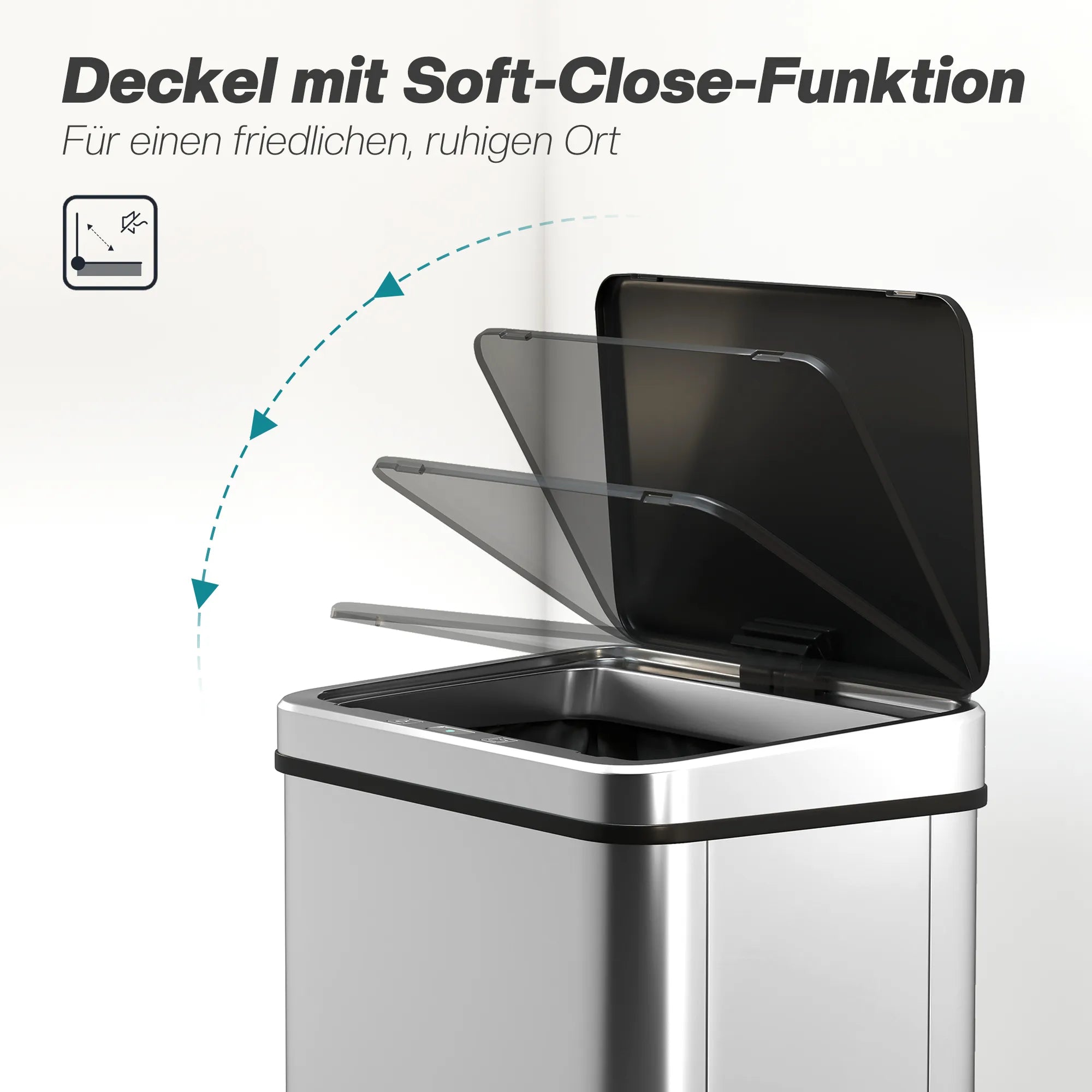 Sensorinė šiukšliadėžė automatinė, 40L, sidabrinė