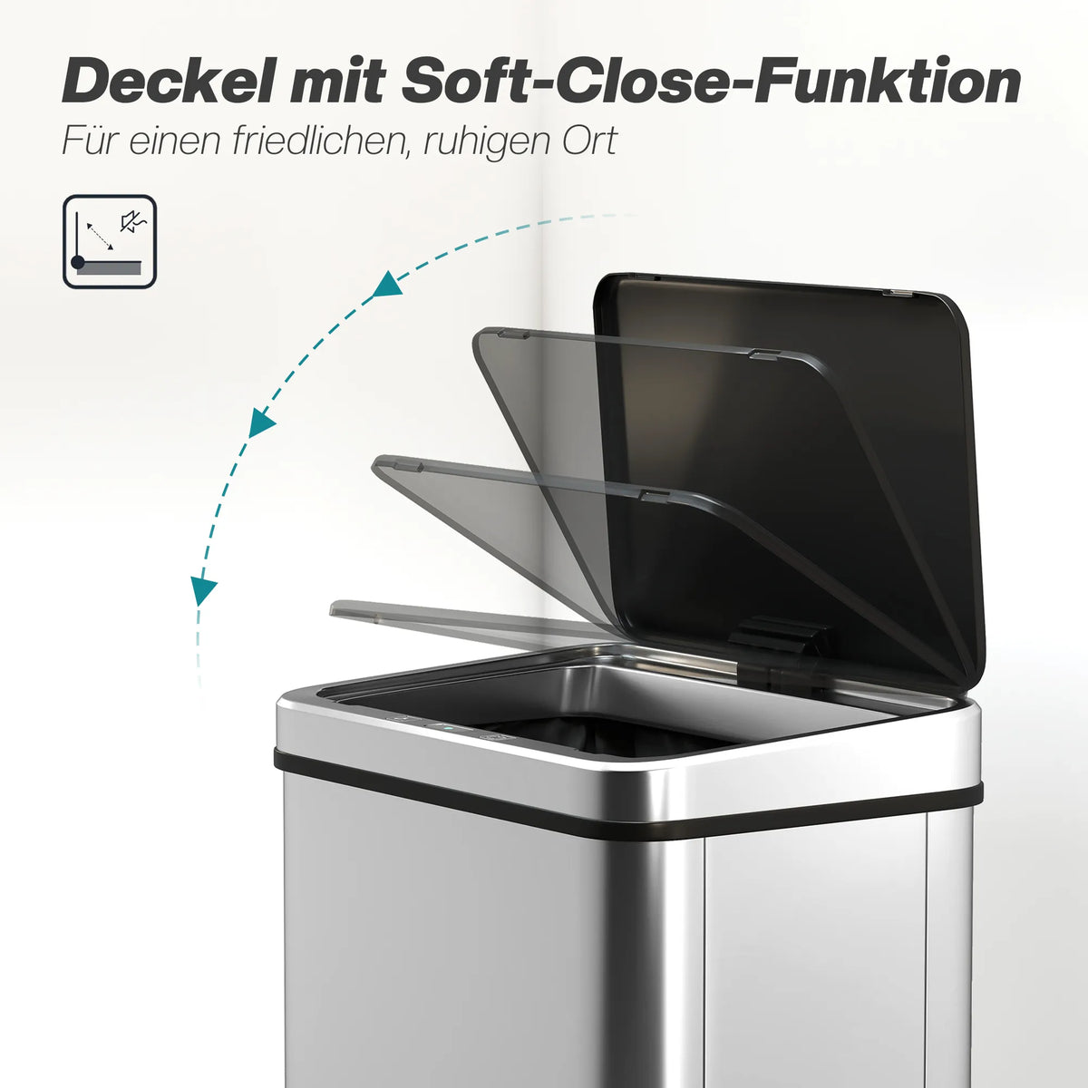 Sensorinė šiukšliadėžė automatinė, 40L, sidabrinė