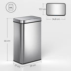 Sensorinė šiukšliadėžė su automatiniu dangčiu, 60 l, sidabrinė