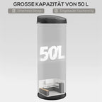 Sensorinė šiukšliadėžė su dangčiu, 50 l, juoda