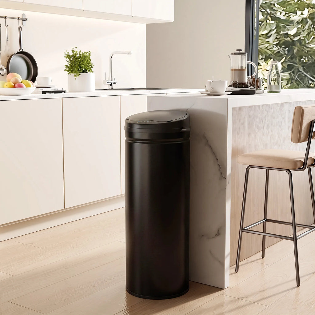 Sensorinė šiukšliadėžė su dangčiu, 50 l, juoda