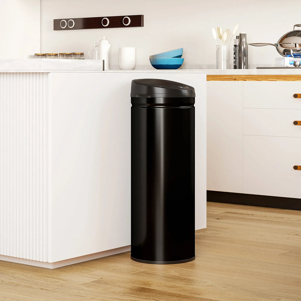 Sensorinė šiukšliadėžė su dangčiu, 50 l, juoda
