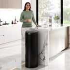 Sensorinė šiukšliadėžė su dangčiu, 50 l, juoda