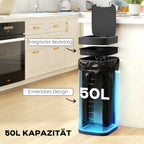 Sensorinė šiukšliadėžė su judesio jutikliu, 50 l, juoda