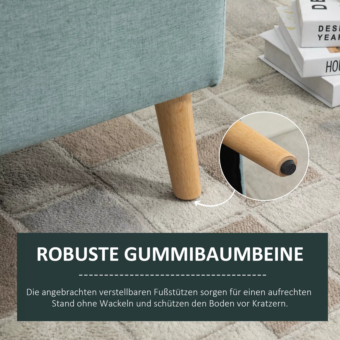 Suoliukas su daiktadėže, paminkštinta banketė su lino išvaizda, sėdima skrynia su medinėmis kojelėmis, skrynia-suoliukas svetainei, miegamajam, koridoriui 110 x 39 x 45 cm, šviesiai žalia