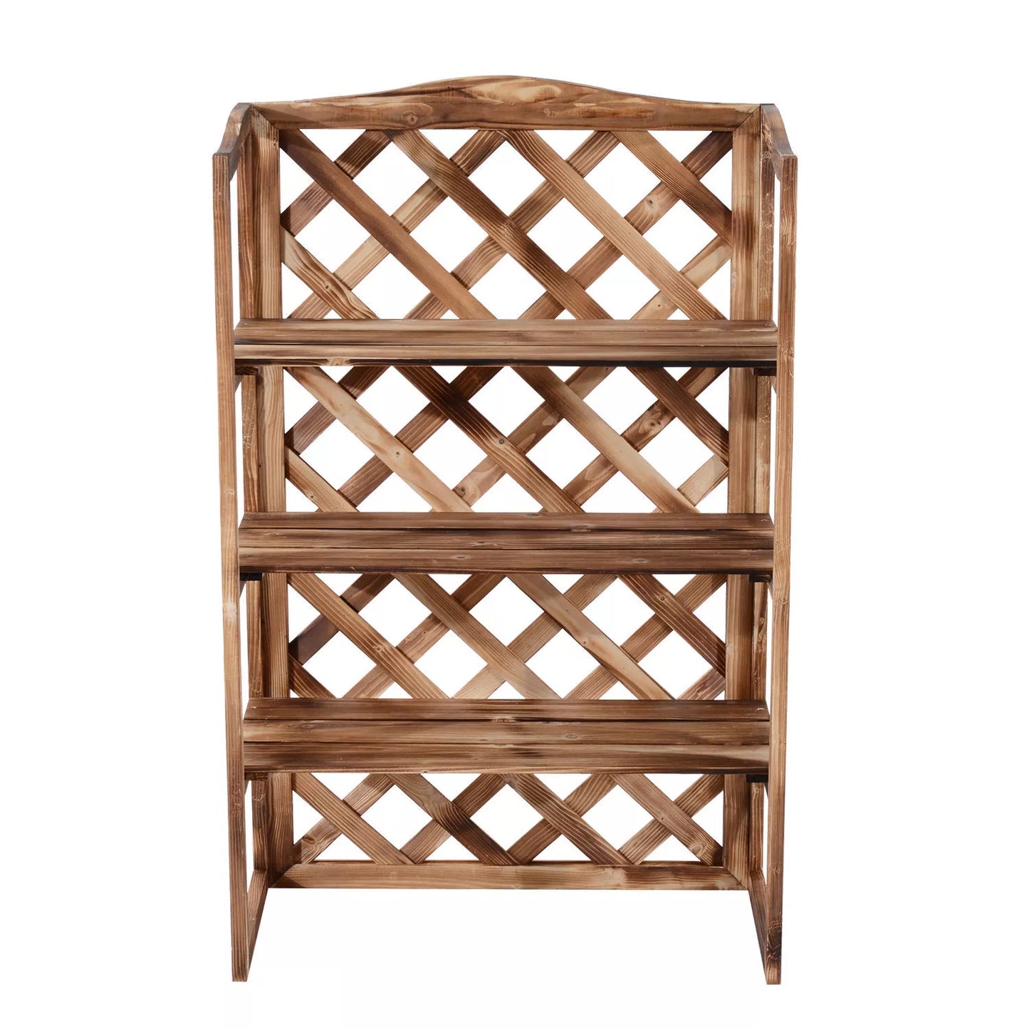 Gėlių stovas, augalų lentyna, 3 pakopos, eglės mediena (Modelis8)