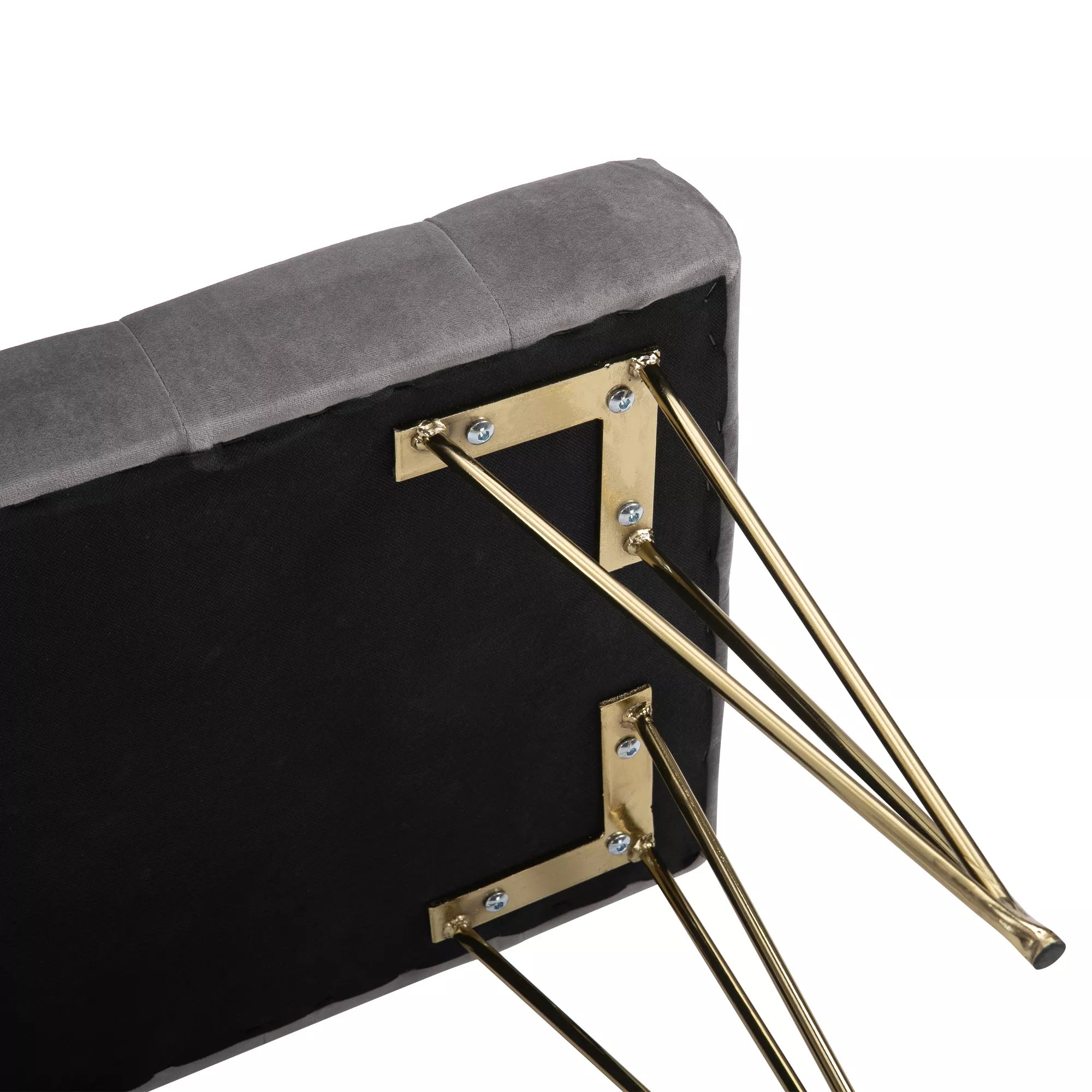 Sėdimoji sofa Minkšta sofa Pianino sofa Batų sofa su aksomo apmušalu Lovos sofa Pianino sofa miegamajam, svetainei, prieškambariui, metalinė, pilkos spalvos, 116 x 44,5 x 49 cm