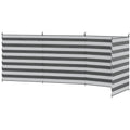 Sienelė nuo vėjo stovyklavimui su plieniniais strypais, 540x150 cm, pilka