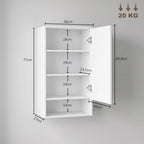 Spintelės matmenų schema: 40×27×77 cm, didžiausia apkrova iki 20 kg