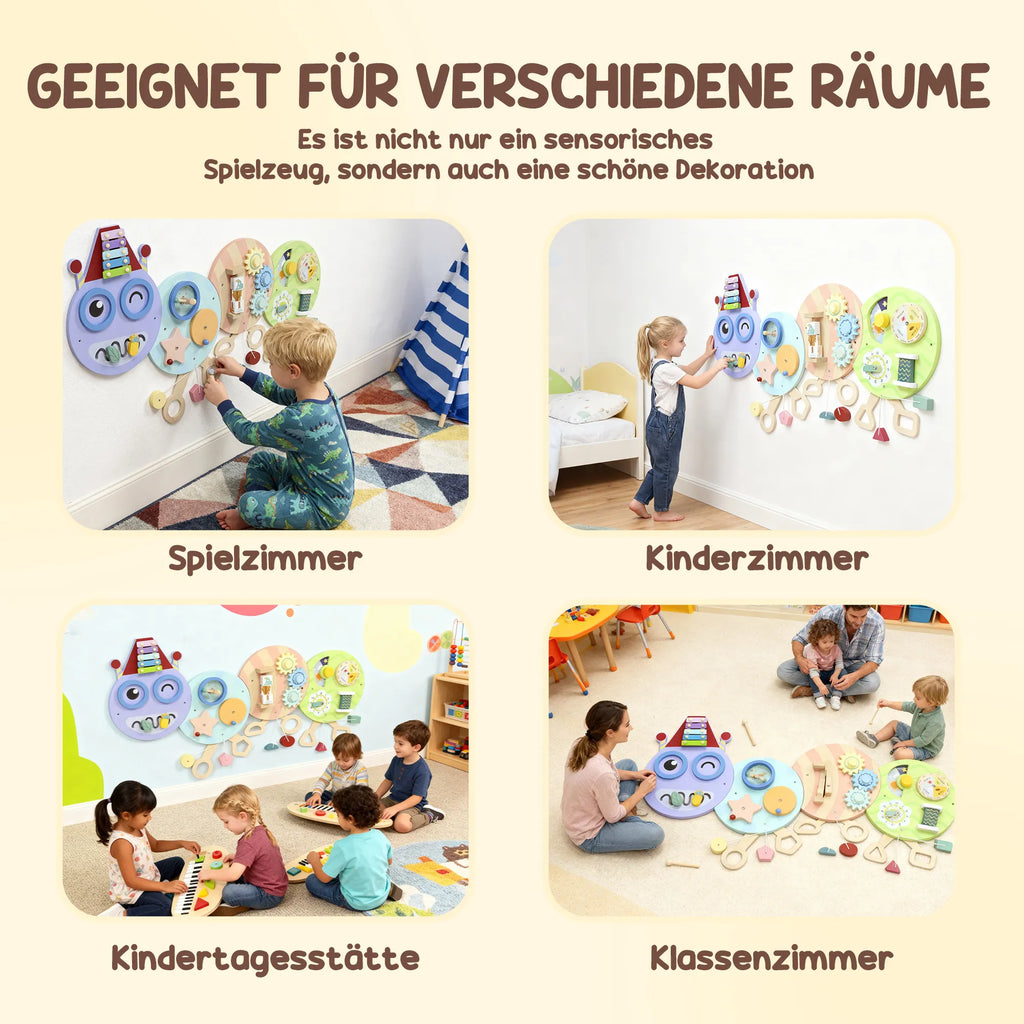 Sieninis lavinamasis žaislas 7-in-1, Montessori tipo, vaikams nuo 3 metų, spalvotas, 108 cm