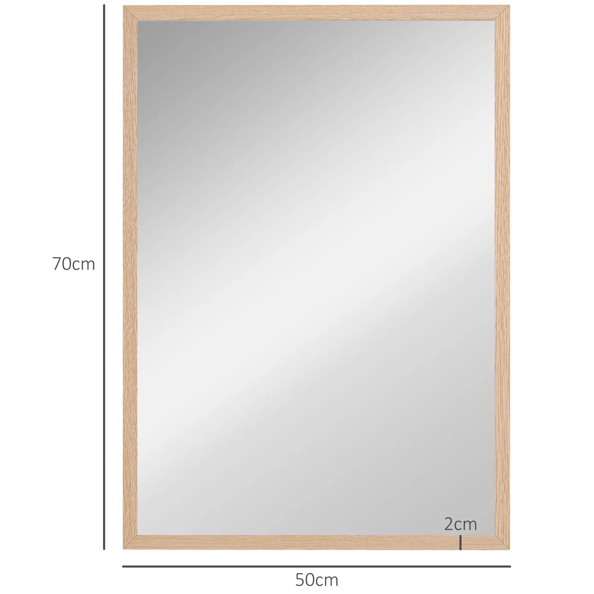Sieninis veidrodis, 50 x 70 cm, medžio imitacijos rėmas