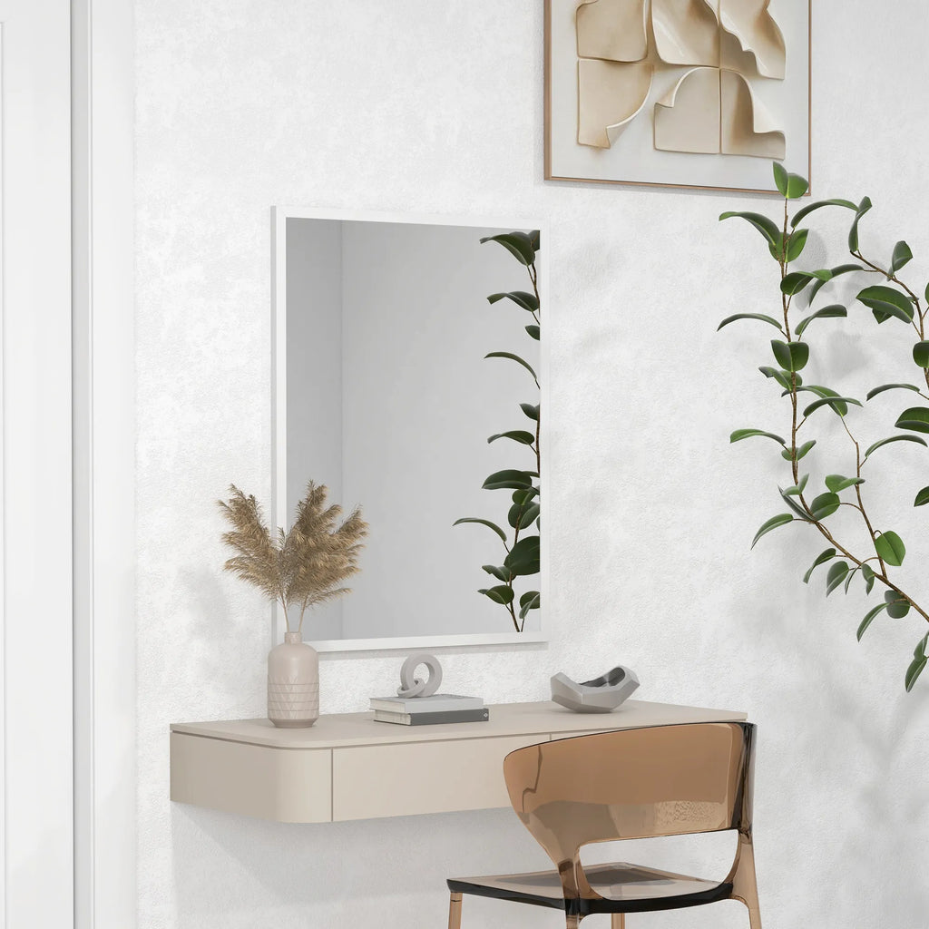 Sieninis veidrodis 60 × 80 cm, baltas