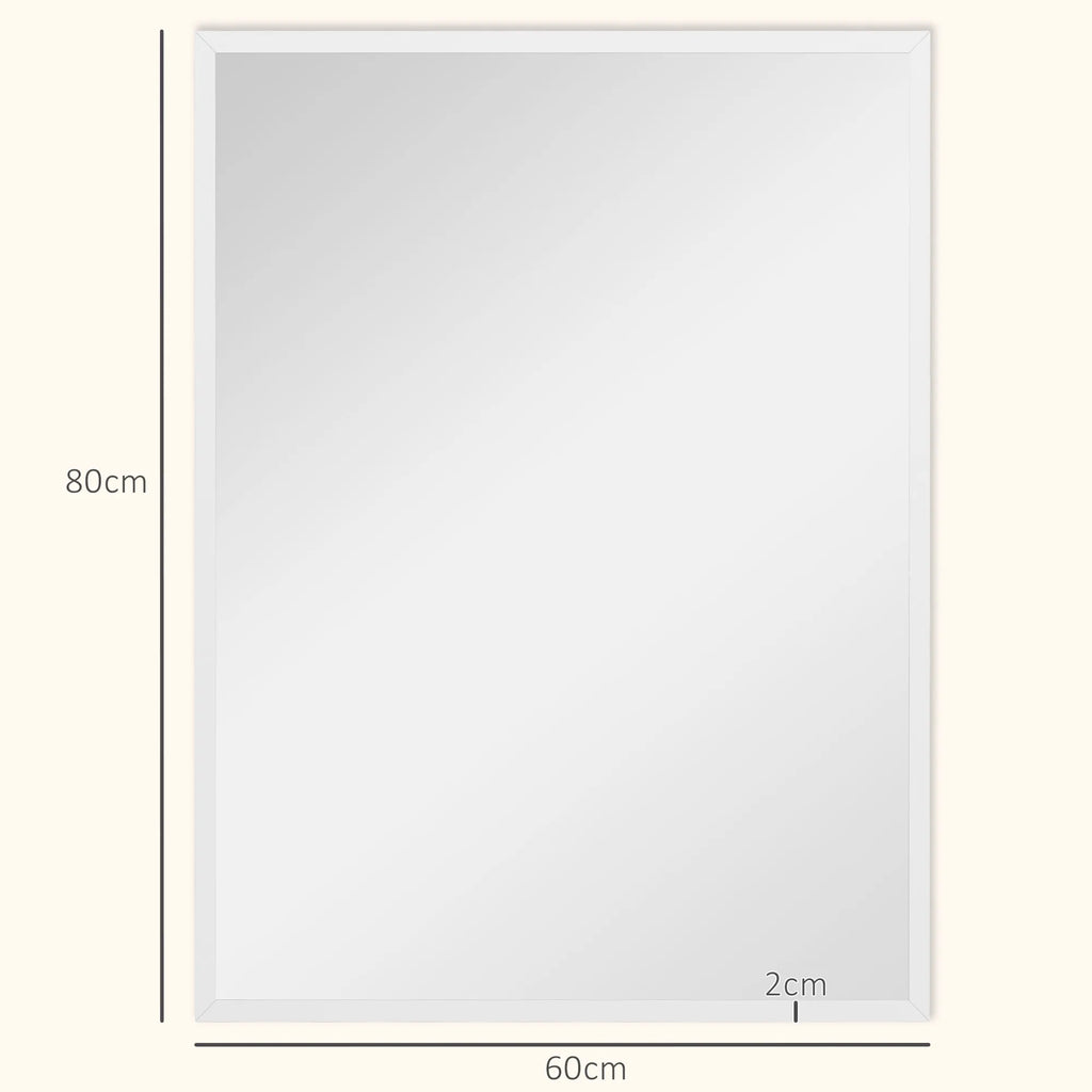 Sieninis veidrodis 60 x 80 cm, baltas