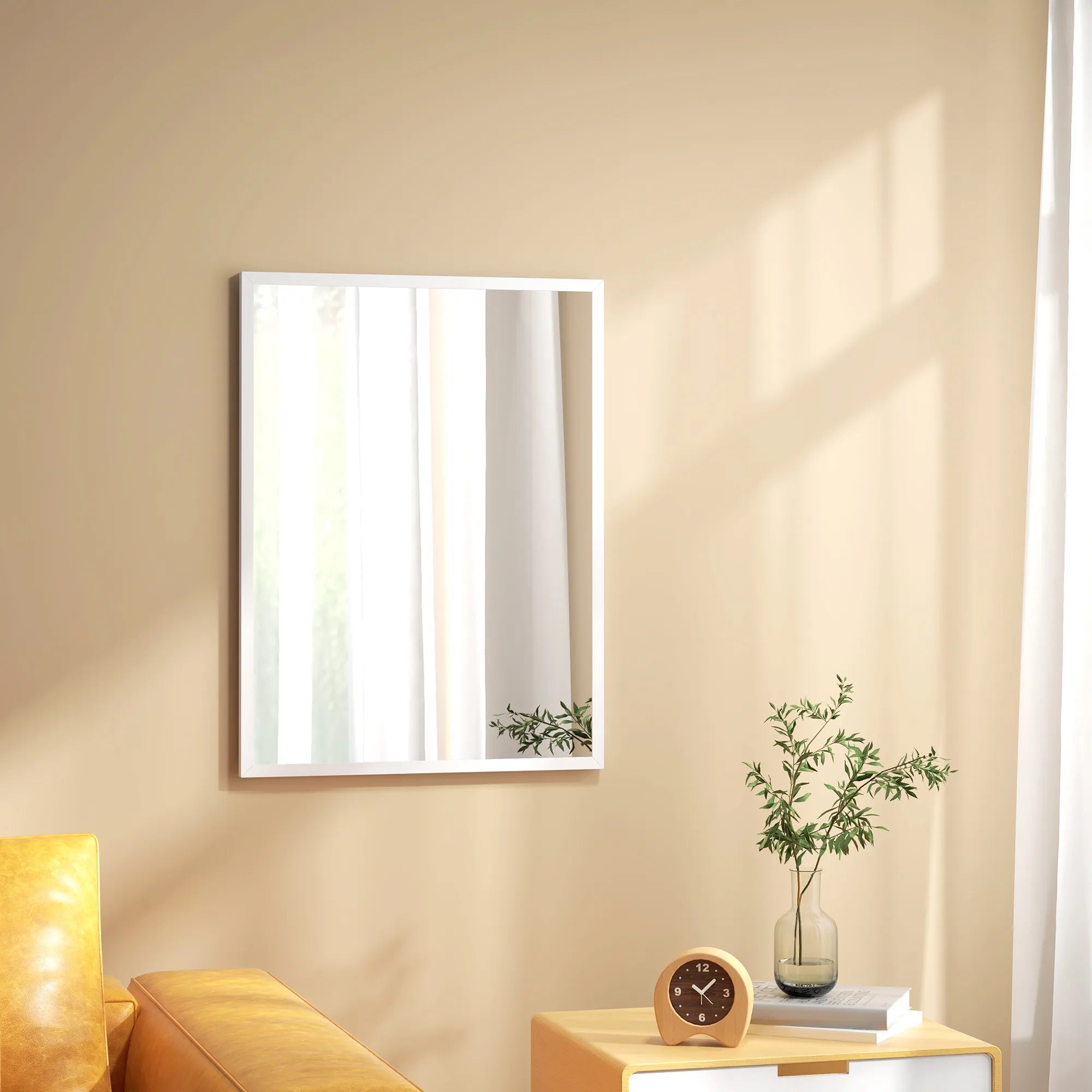 Sieninis veidrodis 60 x 80 cm, baltas