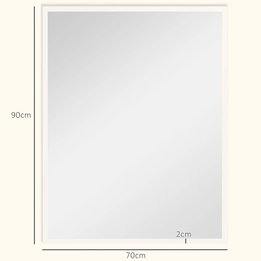 Sieninis veidrodis, 70 x 90 cm, baltas