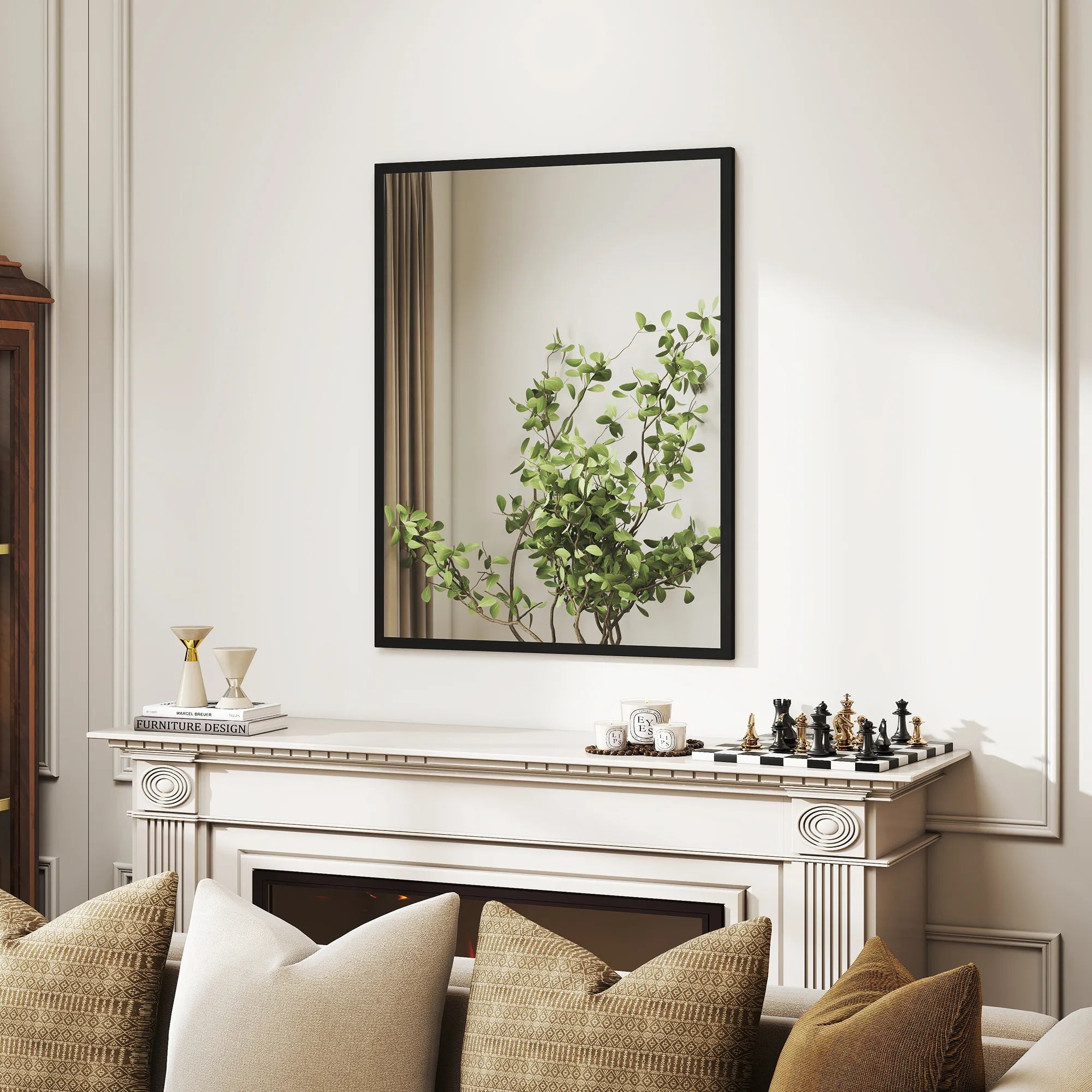 Sieninis veidrodis, 70 x 90 cm, juodas