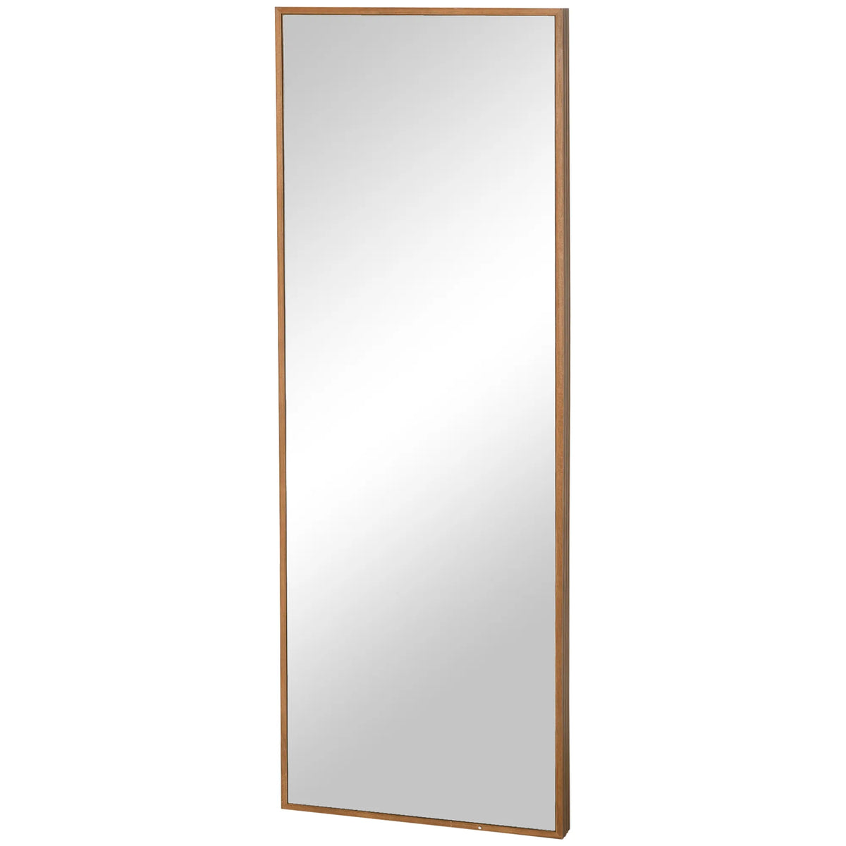 Sieninis veidrodis mediniu rėmu 45 × 125 cm, natūralios spalvos