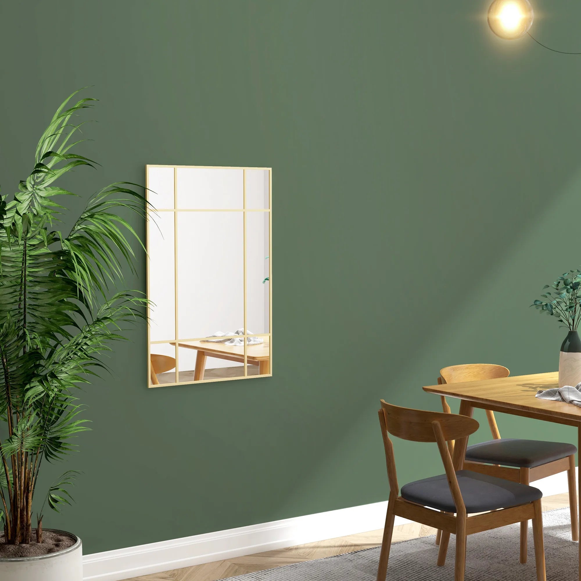 Sieninis veidrodis rėminis 90x60 cm auksinis
