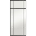Sieninis veidrodis su metaliniu rėmu, 50 x 110 cm, juodas