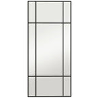 Sieninis veidrodis su metaliniu rėmu, 50 x 110 cm, juodas