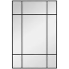 Sieninis veidrodis su metaliniu rėmu, 90 x 2 x 60 cm, juodas