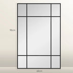 Sieninis veidrodis su metaliniu rėmu, 90 x 2 x 60 cm, juodas