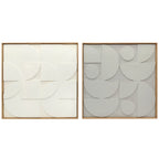 Sienos dekoracija 3D geometrinė, 80x80 cm, 2 vnt., balta