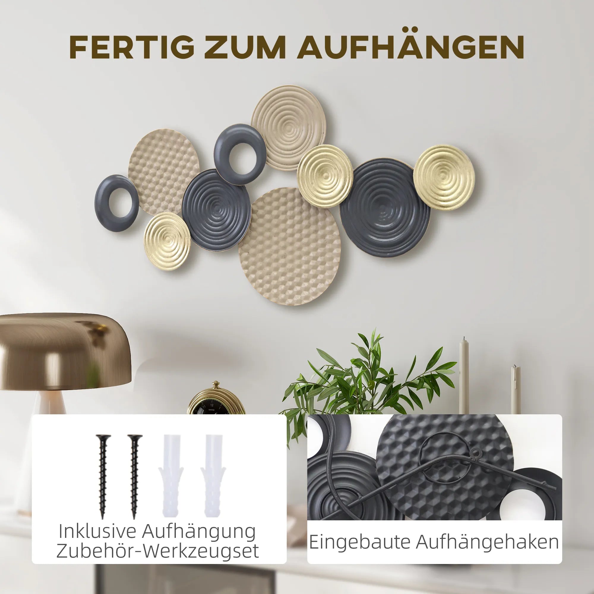 Sienų dekoracija, 3D dizainas, metalinis rėmas, universalus, daugiaspalvis