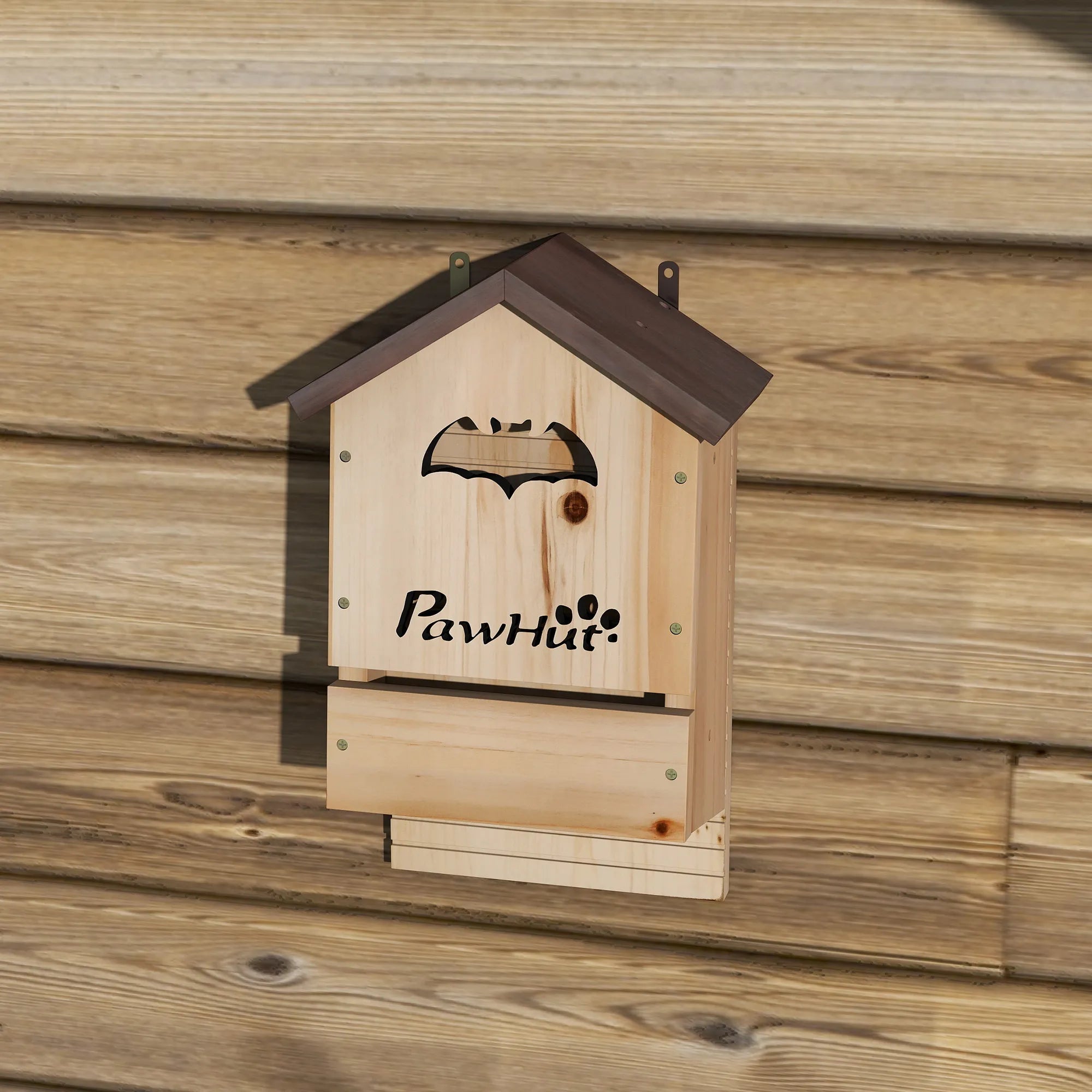 Šikšnosparnių namelis 3 vnt. rinkinys, natūralaus medžio