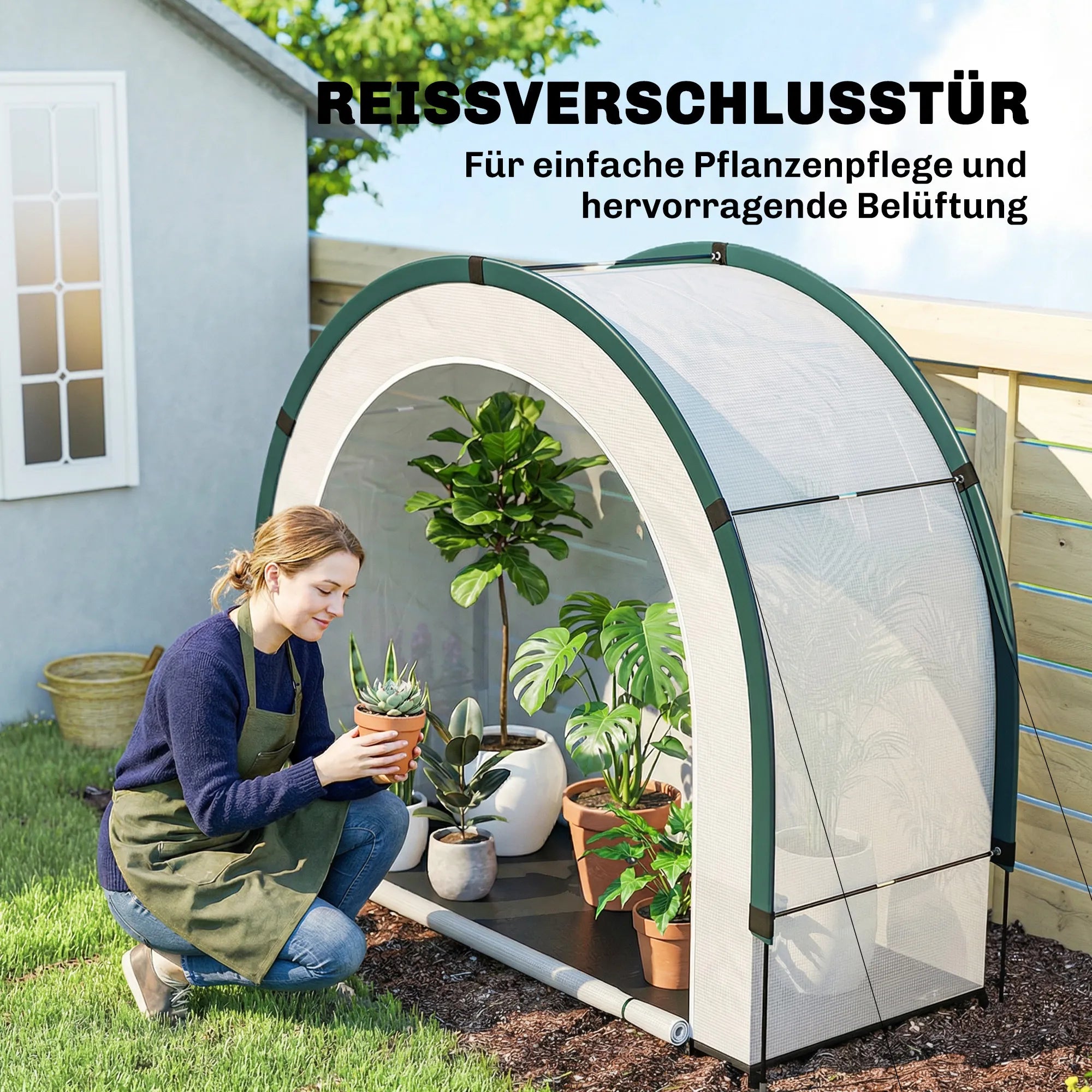 Šiltnamis su atidaromu stogu 200 x 80 x 164 cm, žalias
