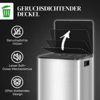 Schema, rodanti sandarų dangtį su tyliu užsivėrimo mechanizmu