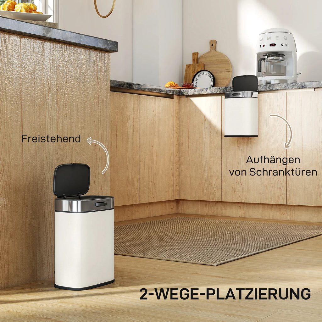 Šiukšliadėžė 5 l, kabinama arba pastatoma, kreminė
