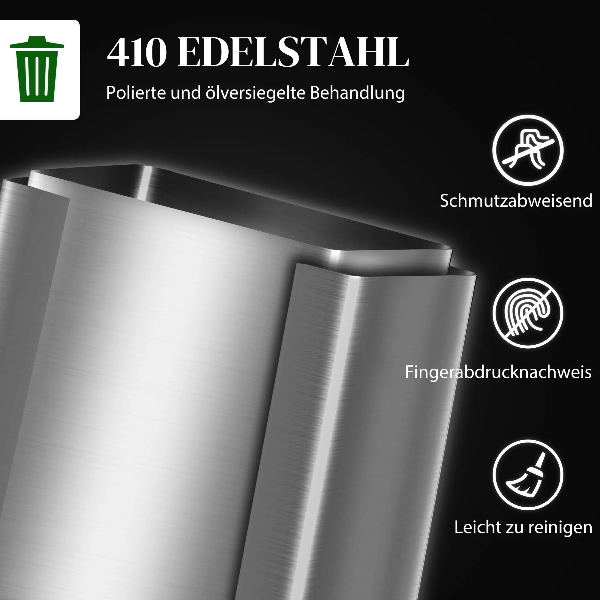 Šiukšliadėžė atliekų rūšiavimui, 2x30L, sidabrinė