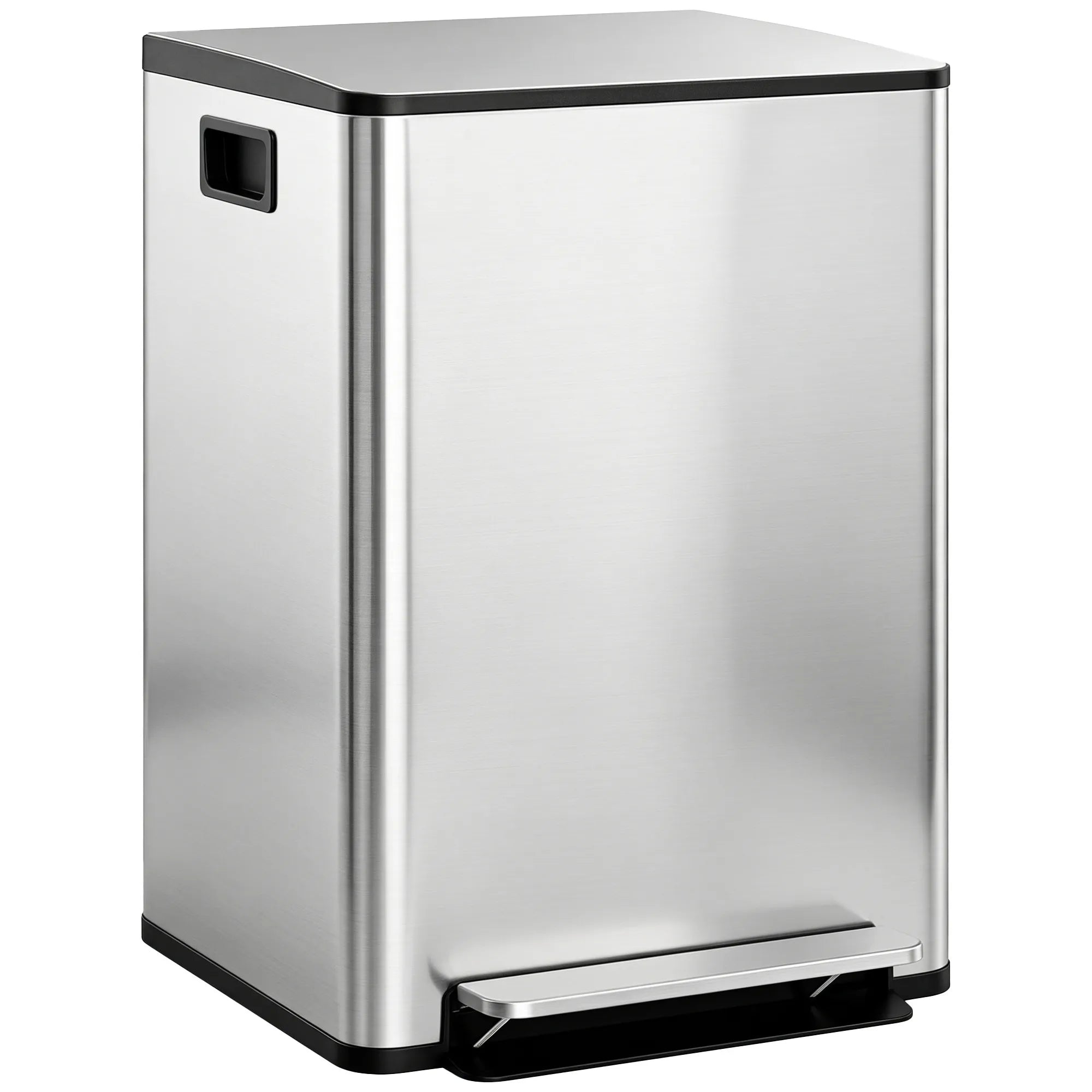 Šiukšliadėžė atliekų rūšiavimui, 2x30L, sidabrinė