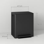Šiukšliadėžė su dviem 25L skyriais, 50L, juoda