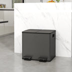 Šiukšliadėžė su pedalais, 2 x 15 l talpos, juoda