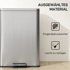 Šiukšliadėžė su pedalu, 20 l, sidabrinė