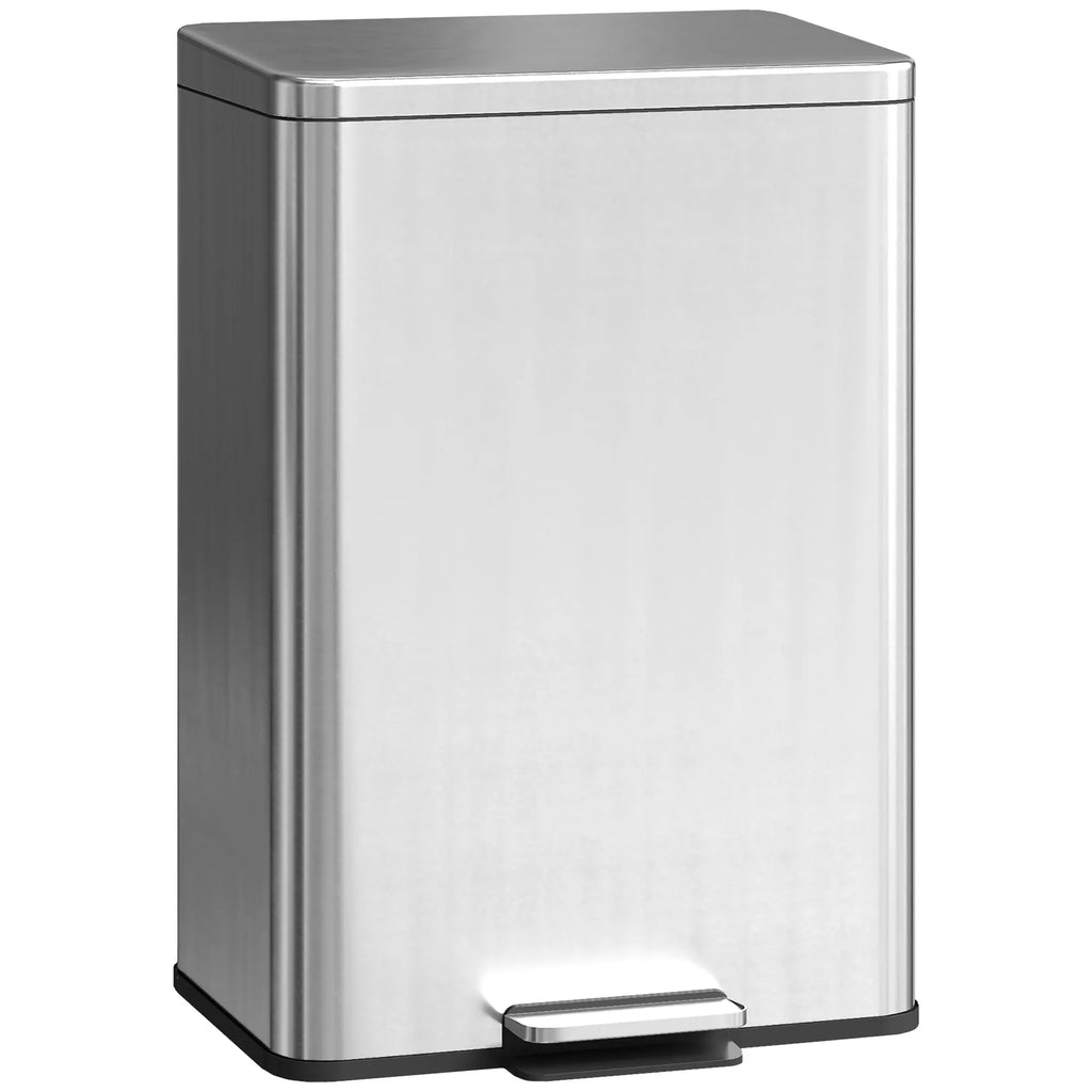 Šiukšliadėžė su pedalu, 20 l, sidabrinė