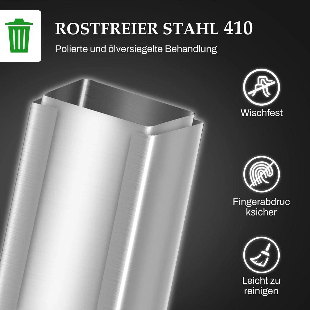 Šiukšliadėžė su pedalu, 20 l talpos, sidabrinė