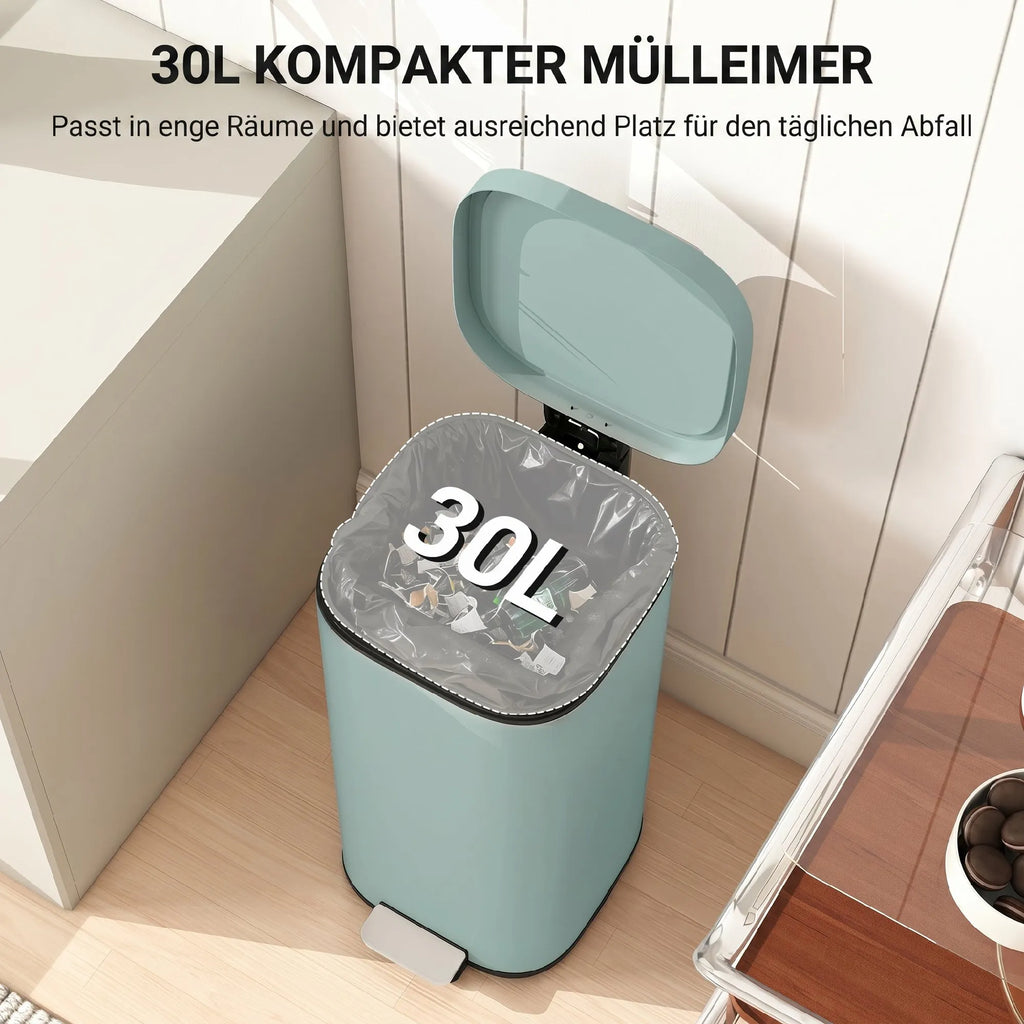 Šiukšliadėžė su pedalu 30 l, žalia