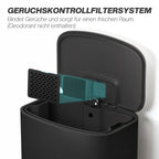 Šiukšliadėžė su pedalu 50 l, su „Soft-Close“ dangčiu, juoda