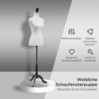 Infografika apie manekeno reguliuojamą aukštį ir stabilų pagrindą