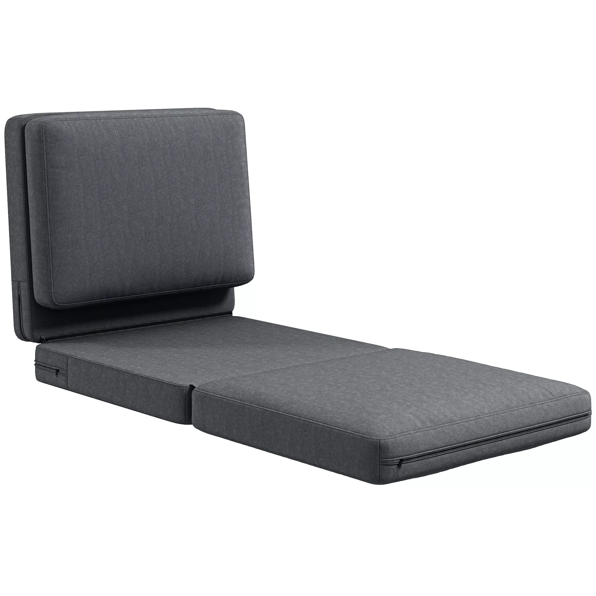 Sofa-lova ant grindų transformuojama, 268 cm, tamsiai pilka