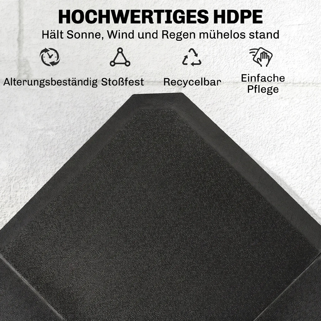 Skėčio pagrindas HDPE 100x100x9,5 cm 4 dalių juodas