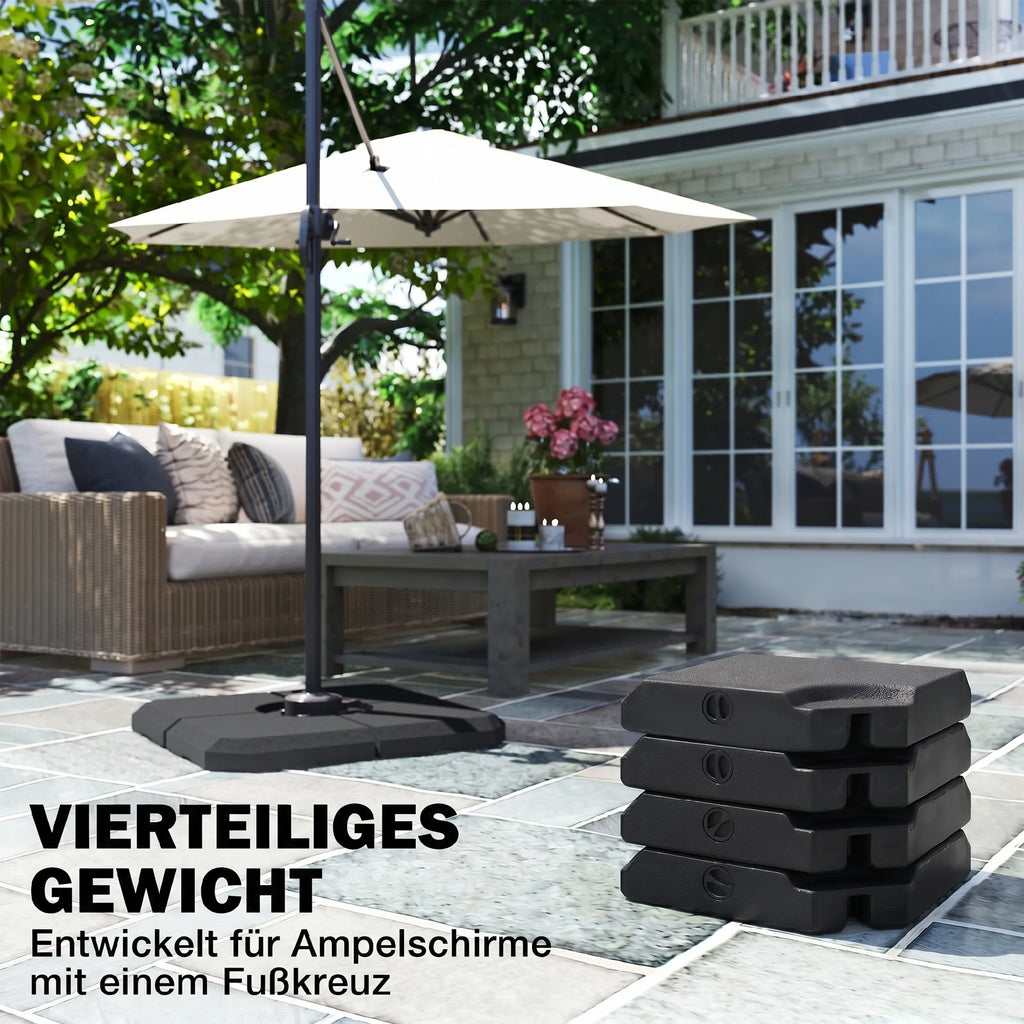 Skėčio pagrindas HDPE 100x100x9,5 cm 4 dalių juodas
