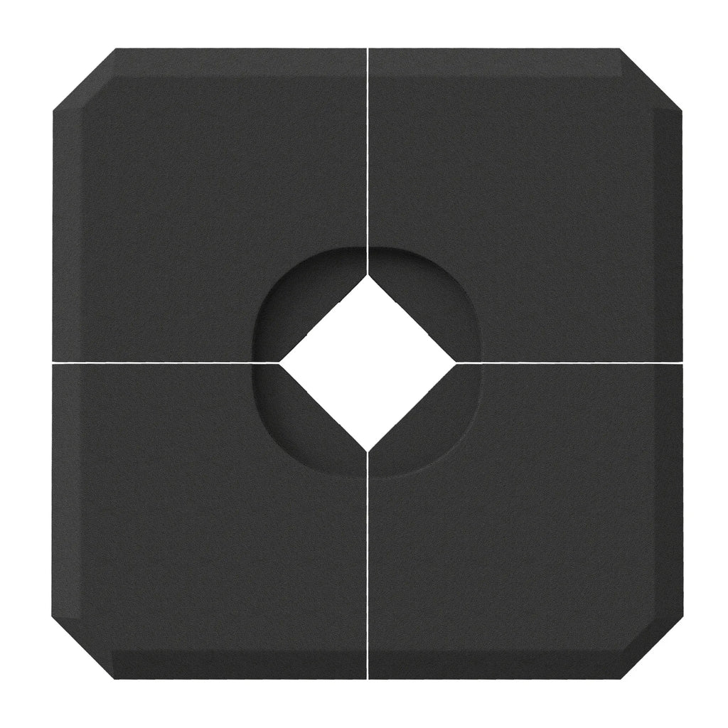 Skėčio pagrindas HDPE 100x100x9,5 cm 4 dalių juodas