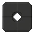 Skėčio pagrindas HDPE 100x100x9,5 cm 4 dalių juodas